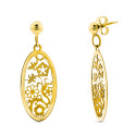 18K PENDIENTES ORO AMARILLO LARGO OVAL CALADO 36X13 MM CIERRE PRESION 18K PENDIENTES ORO AMARILLO LARGO OVAL CALADO 36X13 MM CIERRE PRESION