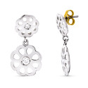 18K PENDIENTES ORO BLANCO FLORES CIRCONITA 20X10 MM CIERRE PRESION 18K PENDIENTES ORO BLANCO FLORES CIRCONITA 20X10 MM CIERRE PRESION