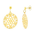 18K PENDIENTES ORO AMARILLO REDONDOS CALADOS FLOR CIERRE PRESION 18K PENDIENTES ORO AMARILLO REDONDOS CALADOS FLOR CIERRE PRESION