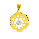 18K COLGANTE BICOLOR FLOR CIRCONITA 24X21 MM 18K COLGANTE BICOLOR FLOR CIRCONITA 24X21 MM
