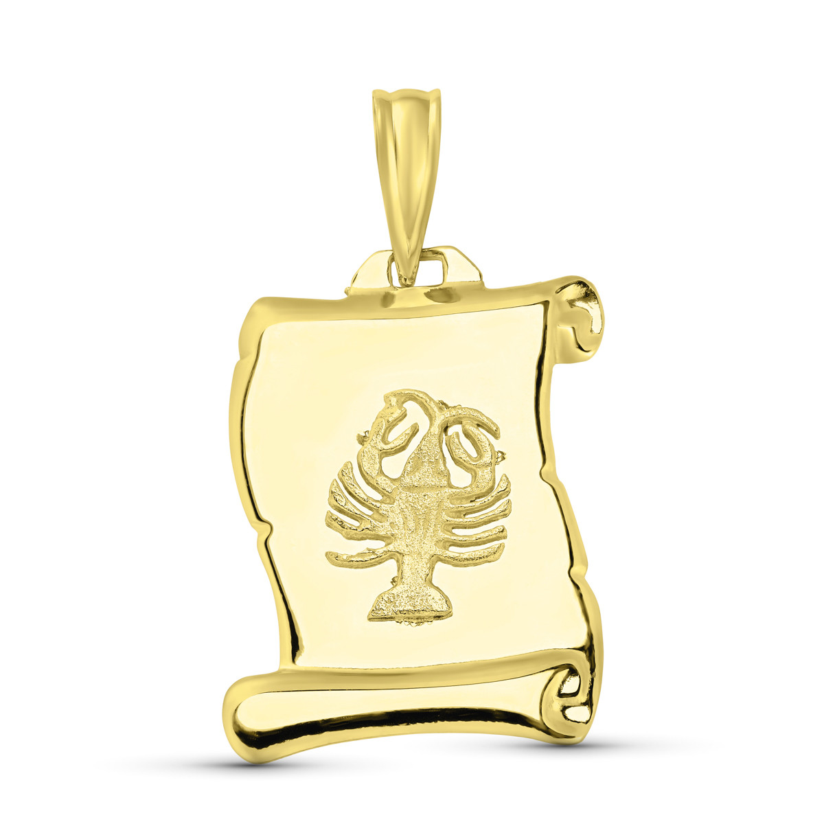 18K HOROSCOPO ORO AMARILLO CANCER PERGAMINO