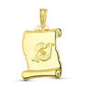 18K HOROSCOPO ORO AMARILLO PISCIS PERGAMINO 18K HOROSCOPO ORO AMARILLO PISCIS PERGAMINO