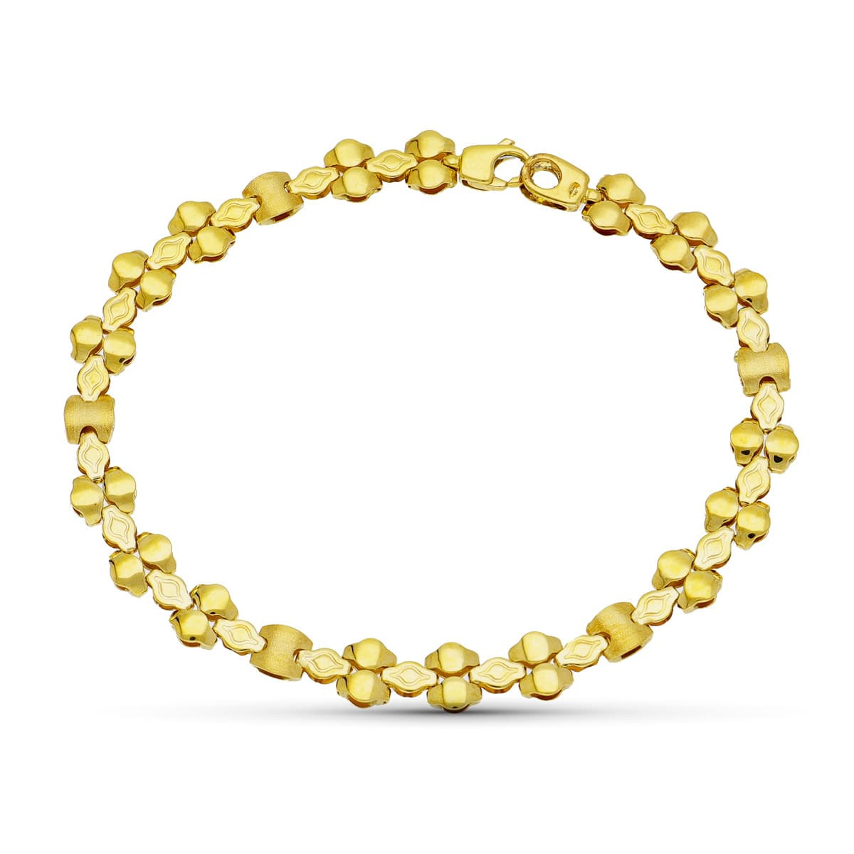18K PULSERA ORO AMARILLO MATE Y BRIILO
