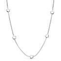 18K GARGANTILLA ORO BLANCO FLORES CADENA ROLO 42CM 18K GARGANTILLA ORO BLANCO FLORES CADENA ROLO 42CM