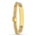 18K ESCLAVA ORO AMARILLO ESLABON PANTER 21.5 CM 10 MM 18K ESCLAVA ORO AMARILLO ESLABON PANTER 21.5 CM 10 MM