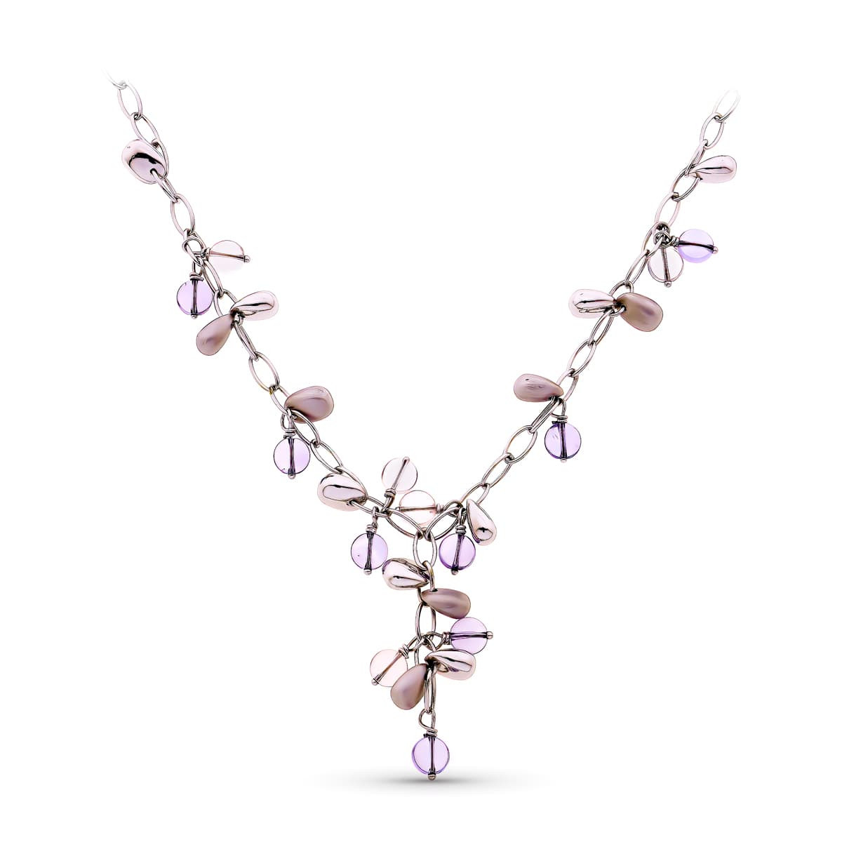 18K GARGANTILLA ORO BLANCO PIEDRAS