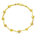 18K PULSERA ORO AMARILLO FLORES MATE Y BRILLO 18K PULSERA ORO AMARILLO FLORES MATE Y BRILLO