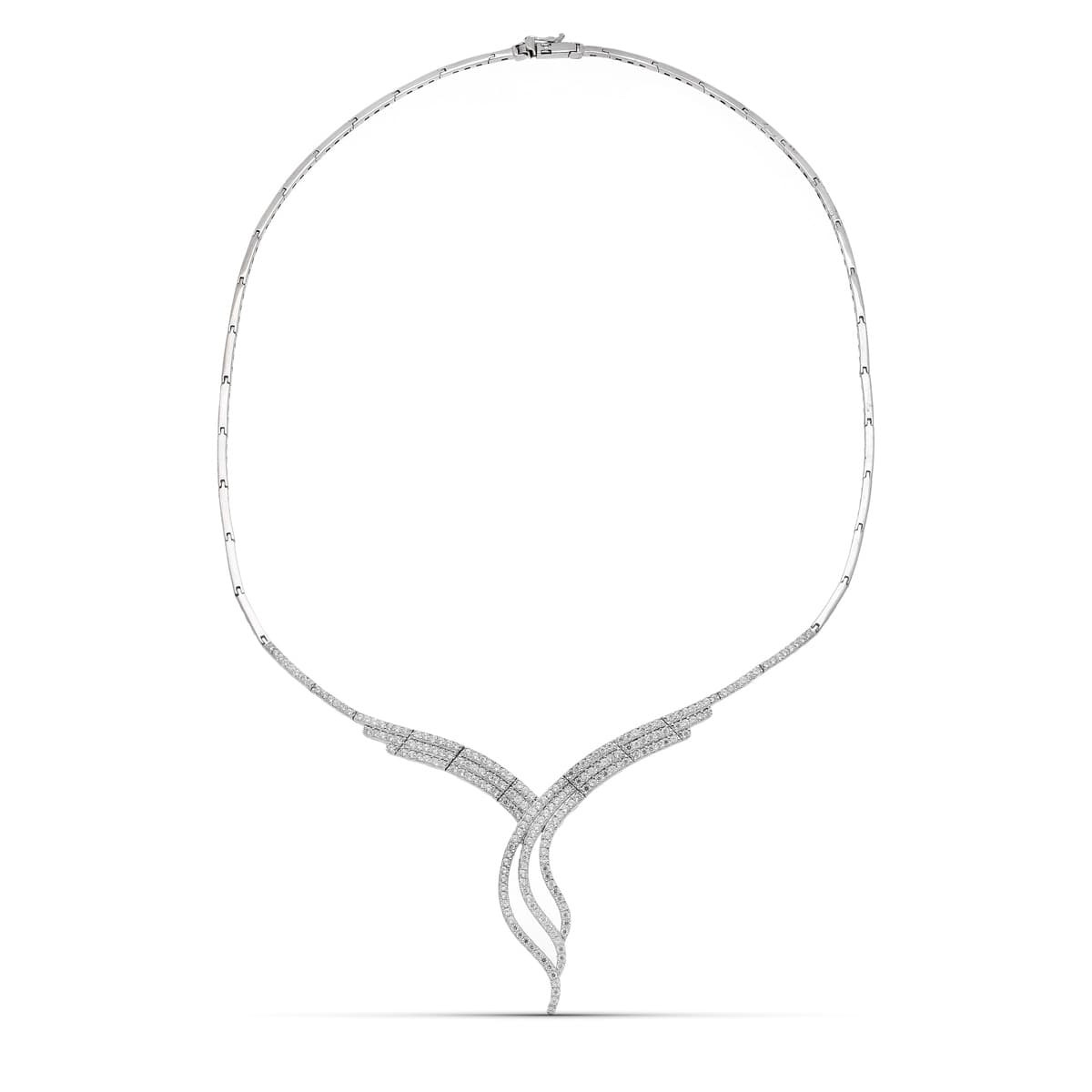 18K GARGANTILLA ORO BLANCO CIRCONITA MOTIVO