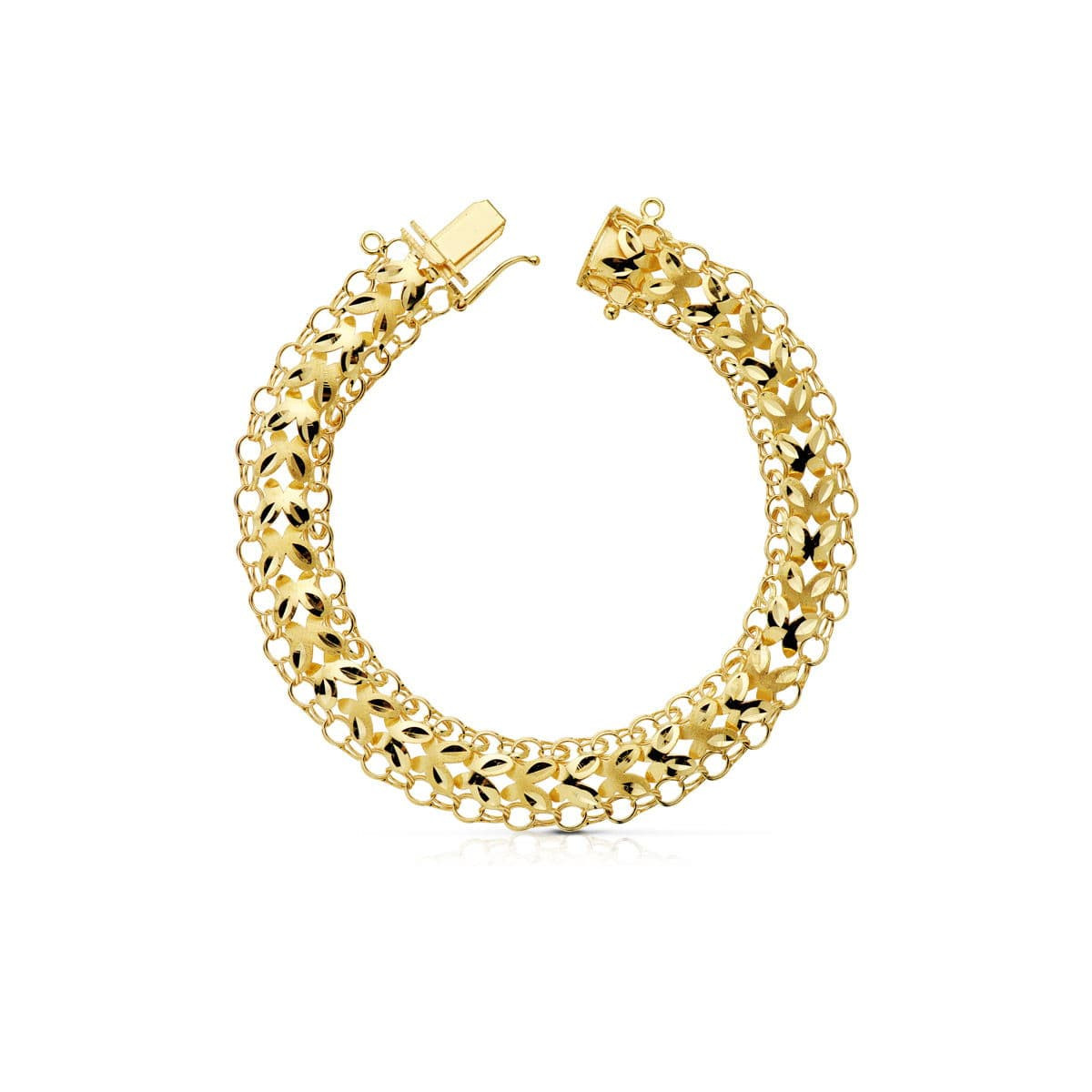 18K PULSERA ORO AMARILLO PRINCESA 10 MM 20.5 CM 12.15 G