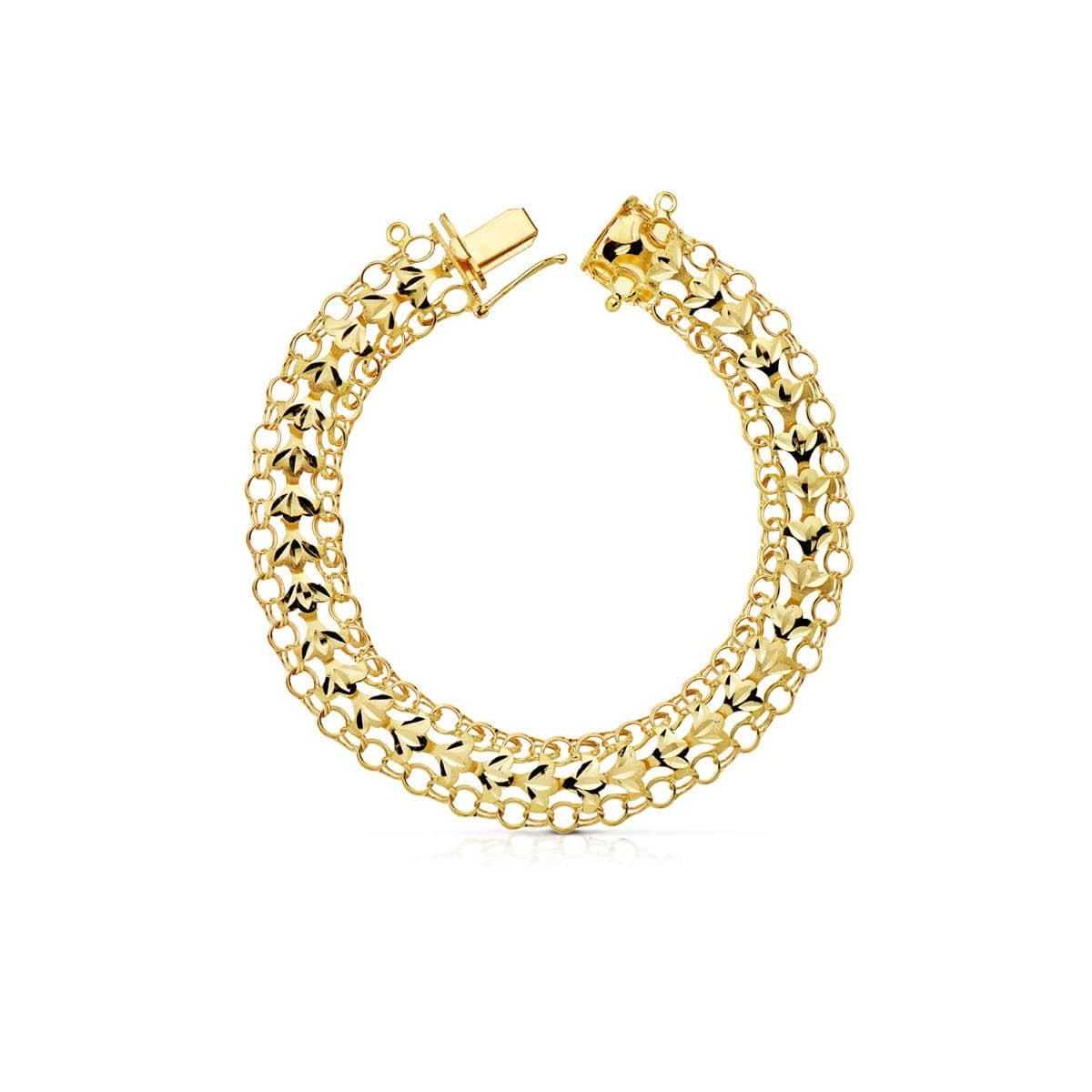 18K PULSERA ORO AMARILLO PRINCESA 10 MM 20CM 10.90 GR