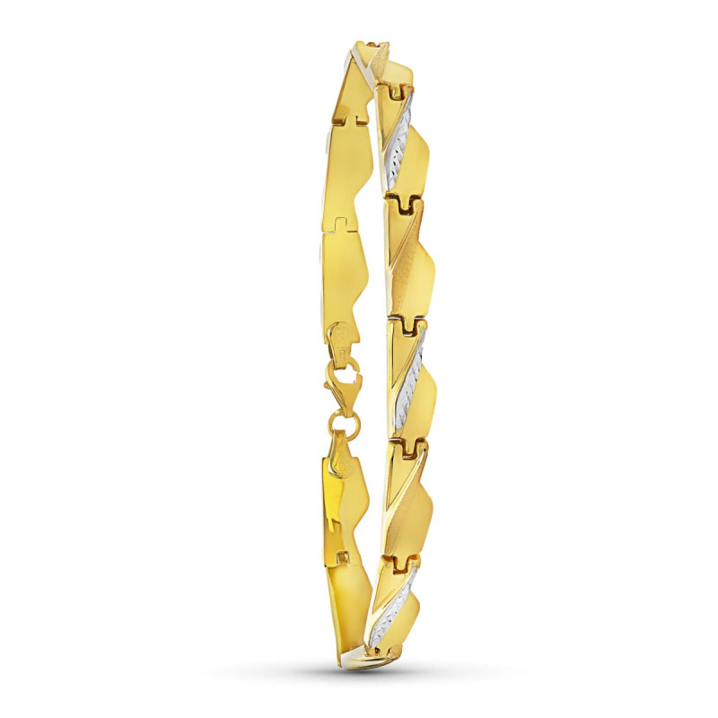 18K PULSERA ORO BICOLOR ESTAMPACION