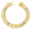 18K PULSERA PRINCESA BICOLOR 20CM ANCHO 10 MM 18K PULSERA PRINCESA BICOLOR 20CM ANCHO 10 MM