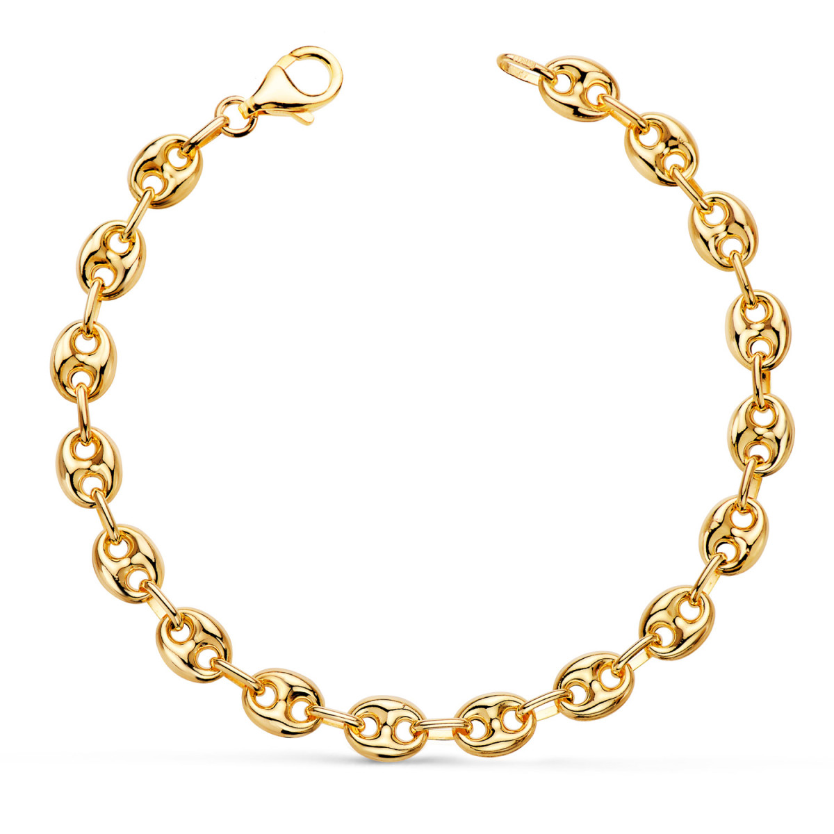 18K PULSERA ORO AMARILLO CALABROTE HUECO ANCHO: 6 MM. LARGO:  19CM