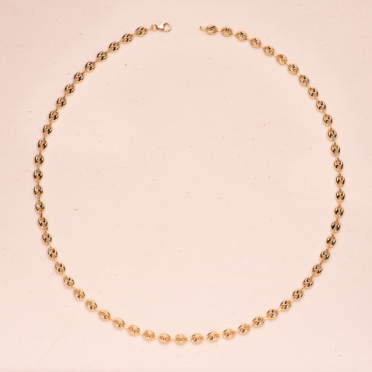 18K CADENA ORO AMARILLO CALABROTE HUECA NUDO DE BARCO ANCHO: 8X6MM. LARGO: 60CM