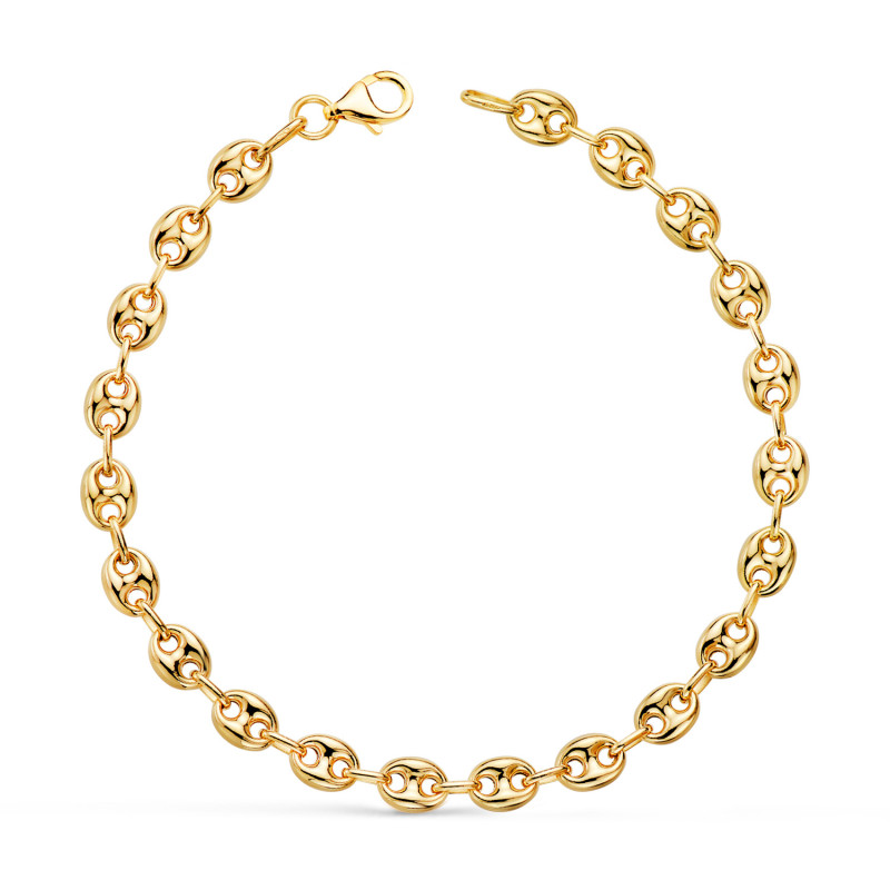 18K PULSERA ORO AMARILLO CALABROTE HUECO ANCHO: 5 MM. LARGO:  19CM