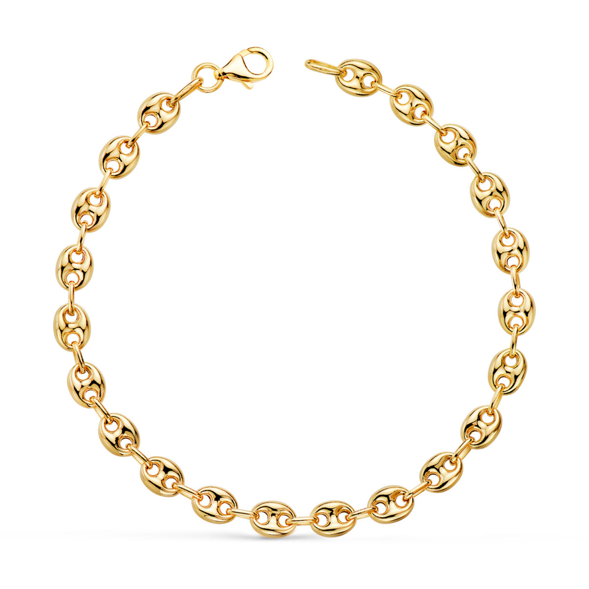 18K PULSERA ORO AMARILLO CALABROTE HUECO ANCHO: 5 MM. LARGO:  19CM