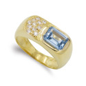 18K SORTIJA ORO AMARILLO AGUAMARINA Y CIRCONITA 8X6 MM 18K SORTIJA ORO AMARILLO AGUAMARINA Y CIRCONITA 8X6 MM