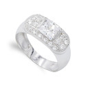18K SORTIJA ORO BLANCO PIEDRA Y CIRCONITAS. ANCHO: 9 MM 18K SORTIJA ORO BLANCO PIEDRA Y CIRCONITAS. ANCHO: 9 MM