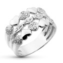 18K SORTIJA ORO BLANCO 3 HILOS CON CORAZONES. ANCHO: 11,5 MM 18K SORTIJA ORO BLANCO 3 HILOS CON CORAZONES. ANCHO: 11,5 MM