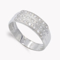 18K SORTIJA ORO BLANCO CON CIRCONITAS. ANCHO: 7 MM