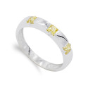18K SORTIJA ORO BLANCO Y CIRCONITA COLOR AMARILLO. ANCHO: 3 MM 18K SORTIJA ORO BLANCO Y CIRCONITA COLOR AMARILLO. ANCHO: 3 MM