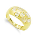 18K SORTIJA ORO AMARILLO MACIZA CON CIRCONITAS. ANCHO: 9,5 MM 18K SORTIJA ORO AMARILLO MACIZA CON CIRCONITAS. ANCHO: 9,5 MM