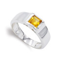 18K SORTIJA ORO BLANCO CON TOPACIO. ANCHO: 6 MM 18K SORTIJA ORO BLANCO CON TOPACIO. ANCHO: 6 MM