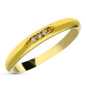 18K ALIANZA ORO AMARILLO 3 DIAMANTES NATURALES TALLA BRILLANTE 0.06 QTS. VS-H