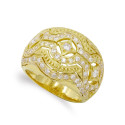 18K SORTIJA ORO AMARILLO CALADA CON CIRCONITAS. ANCHO: 17 MM 18K SORTIJA ORO AMARILLO CALADA CON CIRCONITAS. ANCHO: 17 MM