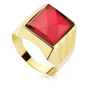 18K SELLO ORO AMARILLO CABALLERO HUECO PIEDRA RUBI SPINEL 14X12 MM 18K SELLO ORO AMARILLO CABALLERO HUECO PIEDRA RUBI SPINEL 14X12 MM