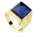 18K SELLO ORO AMARILLO HUECO TALLADO CON ZAFIRO SPINEL 14 X 12 MM 18K SELLO ORO AMARILLO HUECO TALLADO CON ZAFIRO SPINEL 14 X 12 MM