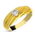 18K SORTIJA ORO BICOLOR DIAMANTE NATURAL TALLA BRILLANTE. 0,15 QTS.
