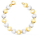 18K PULSERA ORO BICOLOR ESLABONES REDONDOS CON FLOR ANCHO 10 MM LARGO 19CM 18K PULSERA ORO BICOLOR ESLABONES REDONDOS CON FLOR ANCHO 10 MM LARGO 19CM
