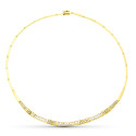 18K GARGANTILLA ORO AMARILLO Y BARRITAS CON CIRCONITAS