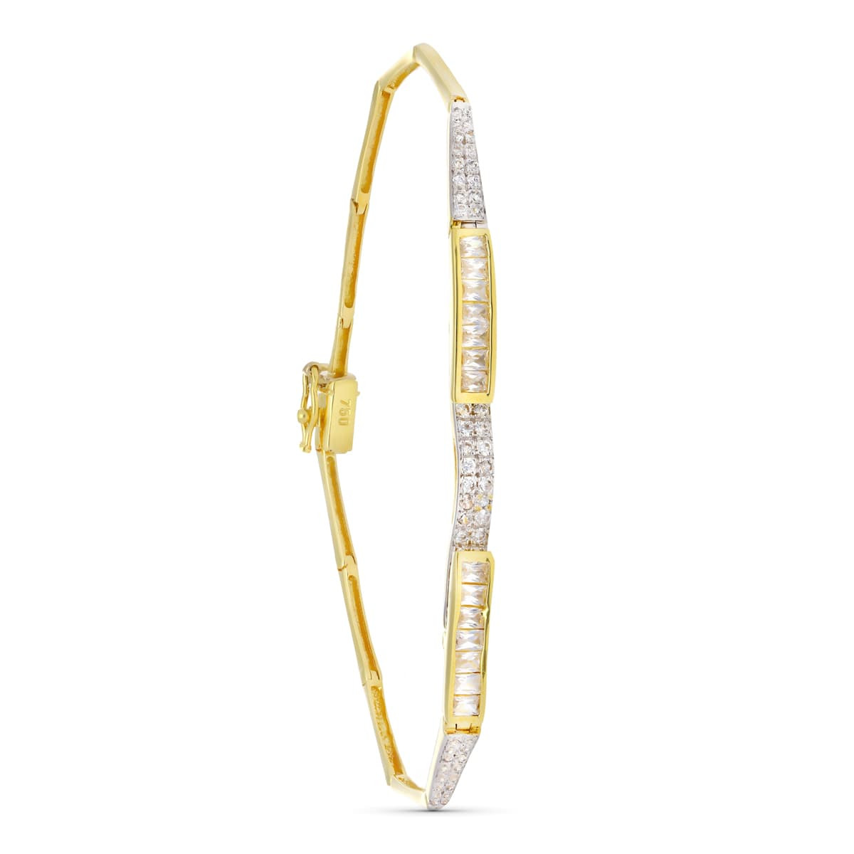 18K PULSERA ORO BICOLOR CON CIRCONITA 20CM
