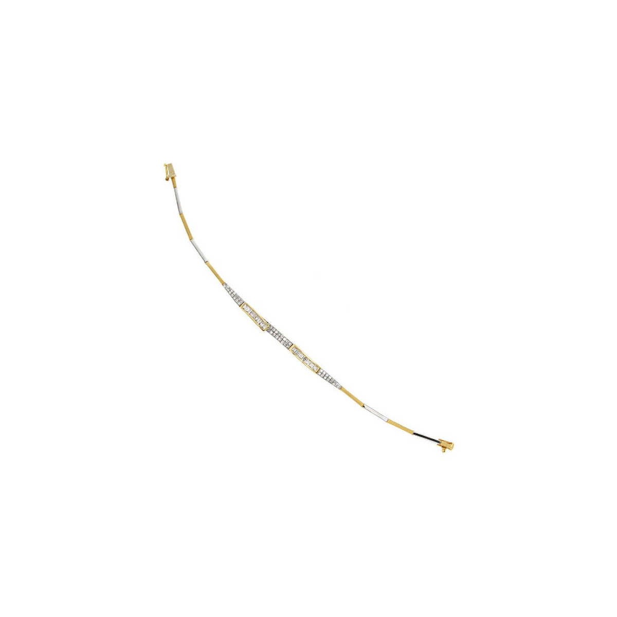 18K PULSERA ORO BICOLOR CON CIRCONITA 20CM
