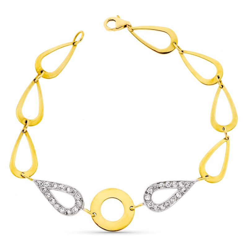 18K PULSERA ORO BICOLOR CON CIRCONITAS