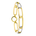 18K PULSERA ESLABONES CALADOS BICOLOR CIRCONITA ANCHO 9 MM LARGO 20CM 18K PULSERA ESLABONES CALADOS BICOLOR CIRCONITA ANCHO 9 MM LARGO 20CM