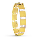 18K PULSERA RIGIDA ORO BICOLOR GRECA 12 MM 18K PULSERA RIGIDA ORO BICOLOR GRECA 12 MM