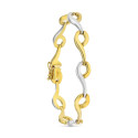 18K PULSERA ORO BICOLOR MATE Y BRILLO ESLABONES 18K PULSERA ORO BICOLOR MATE Y BRILLO ESLABONES