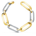 18K PULSERA ORO BICOLOR ESLABONES REDONDOS ANCHO 11 MM LARGO 20CM 18K PULSERA ORO BICOLOR ESLABONES REDONDOS ANCHO 11 MM LARGO 20CM