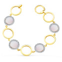 18K PULSERA ORO BICOLOR CIRCULOS CALADOS 16 MM Y NACAR ROSA 20CM 18K PULSERA ORO BICOLOR CIRCULOS CALADOS 16 MM Y NACAR ROSA 20CM