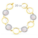 18K PULSERA ORO BICOLOR CIRCULOS CALADOS 16 MM Y NACAR ROSA 20CM 18K PULSERA ORO BICOLOR CIRCULOS CALADOS 16 MM Y NACAR ROSA 20CM
