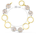 18K PULSERA ORO BICOLOR CIRCULOS CALADOS 16 MM Y NACAR ROSA 20CM 18K PULSERA ORO BICOLOR CIRCULOS CALADOS 16 MM Y NACAR ROSA 20CM