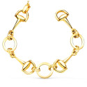 18K PULSERA ORO AMARILLO ARTICULADA CON ESTRIBOS Y CIRCULOS EN BRILLO 20CM 18K PULSERA ORO AMARILLO ARTICULADA CON ESTRIBOS Y CIRCULOS EN BRILLO 20CM