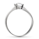 18K SOLITARIO ORO BLANCO CON CIRCONITA CUADRADA EN GARRAS. MEDIDA: 5X5 MM