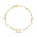 18K PULSERA ORO AMARILLO ESMALTE GATO Y FLOR CIRCONITA 18CM 18K PULSERA ORO AMARILLO ESMALTE GATO Y FLOR CIRCONITA 18CM