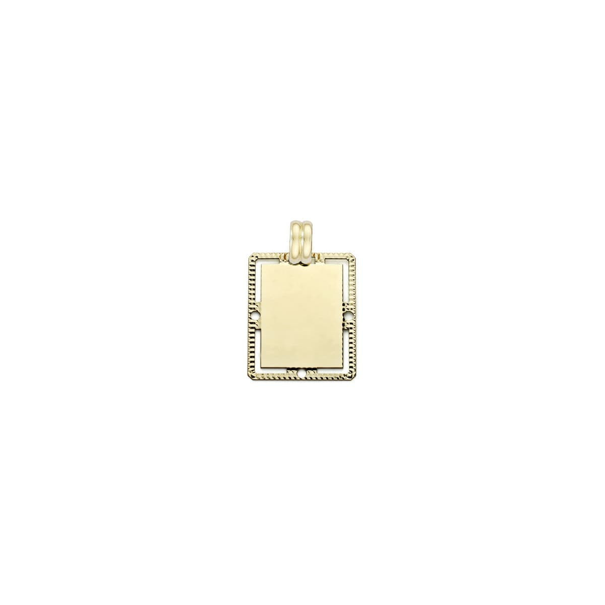 18K PLACA CHAPA ORO AMARILLO FILO TALLADO 26X20 MM