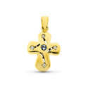 18K CRUZ ORO AMARILLO LISA CIRCONITA 20X14 MM 18K CRUZ ORO AMARILLO LISA CIRCONITA 20X14 MM