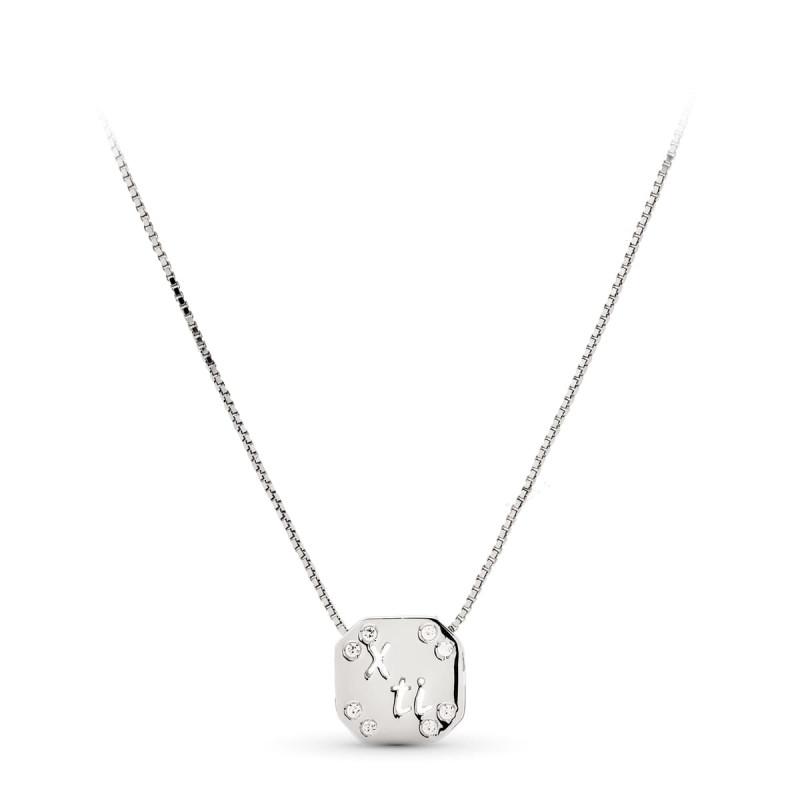 18K COLGANTE ORO BLANCO AMOR CON CIRCONITAS